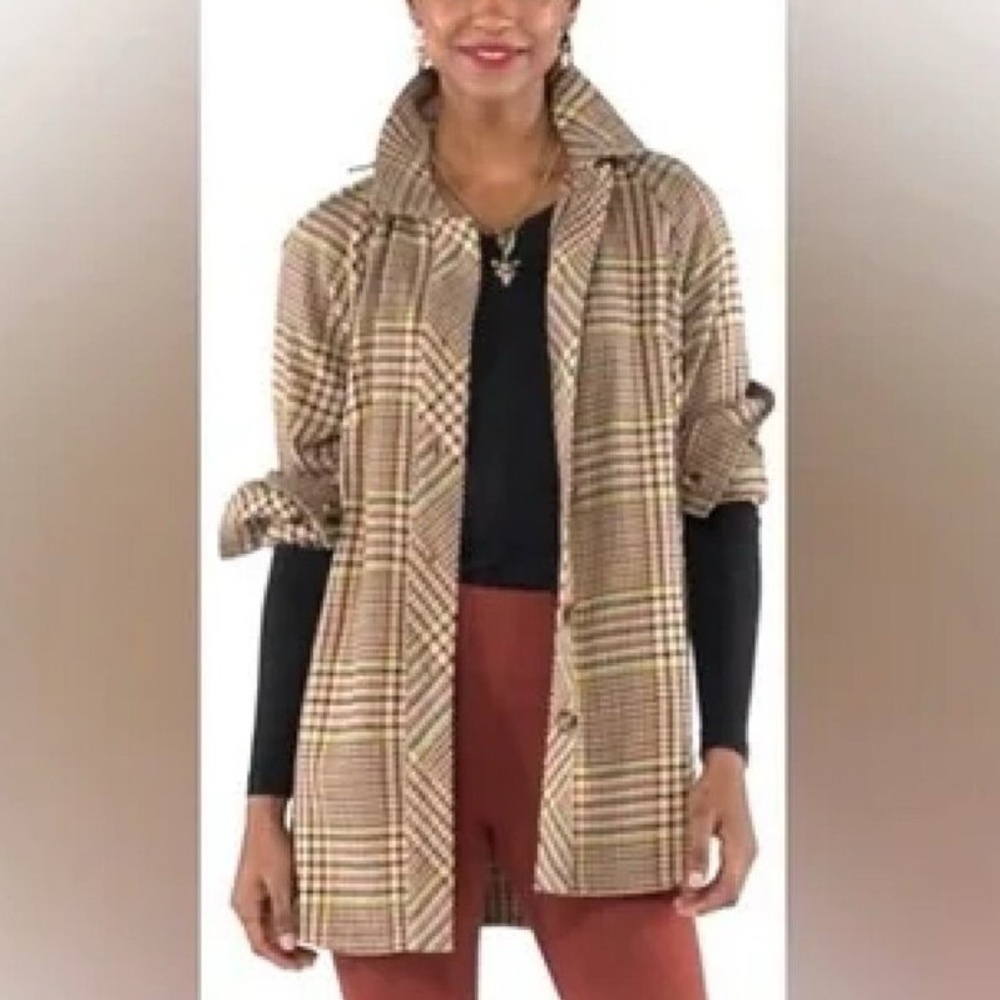 Cabi Yorkshire Shacket in Autumn Plaid - EUC Size Small.
